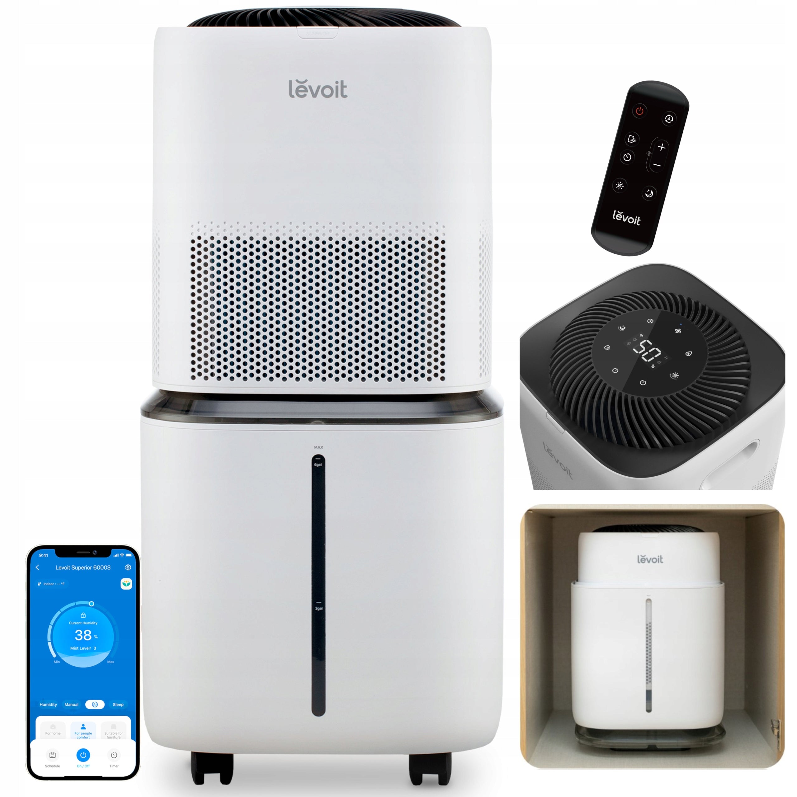 Evaporative air humidifier Levoit Superior 6000S natural humidification