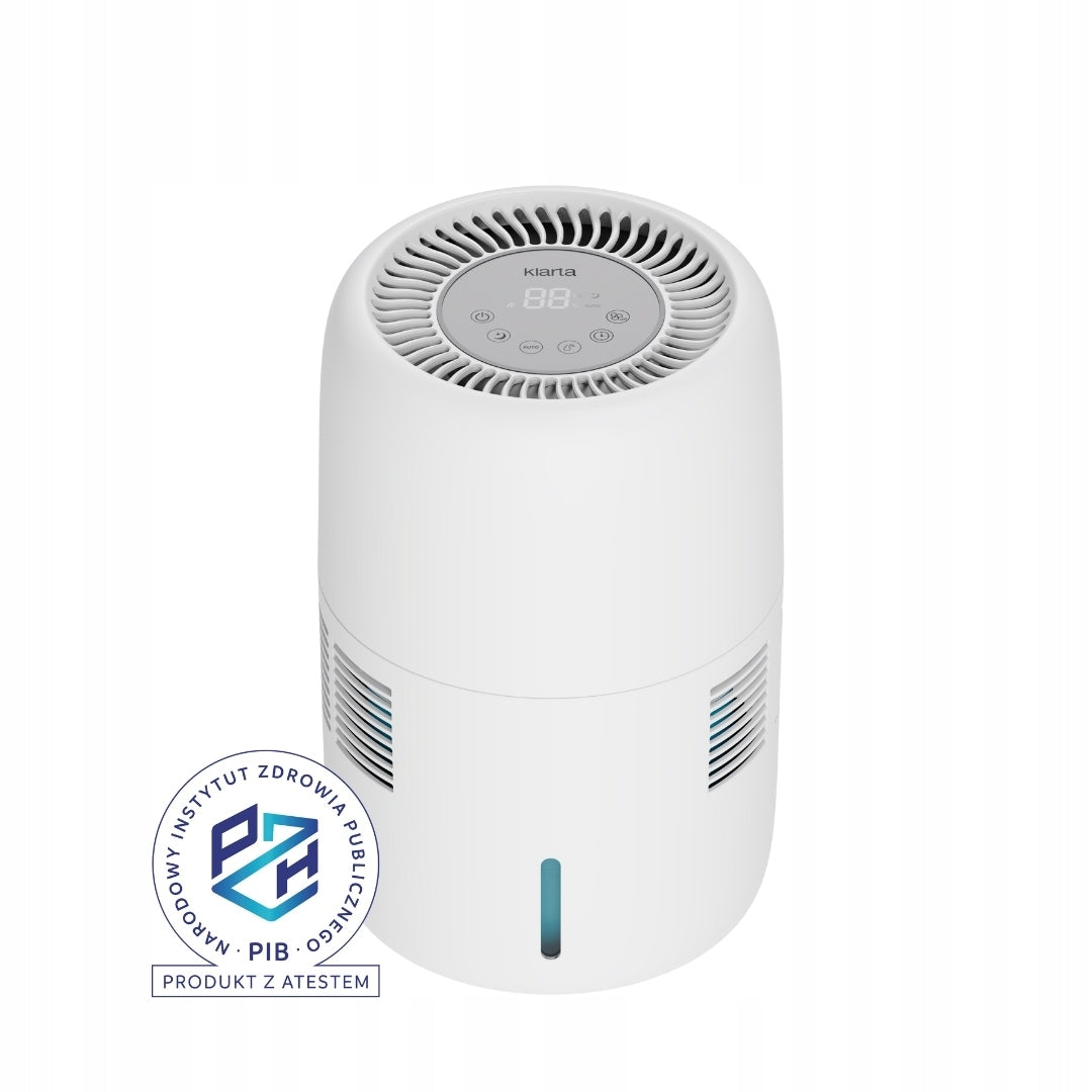 Evaporative humidifier Klarta HUMEA White 300ml/h 3L 44m² quiet PZH Manufacturer code KL-HU-0011
