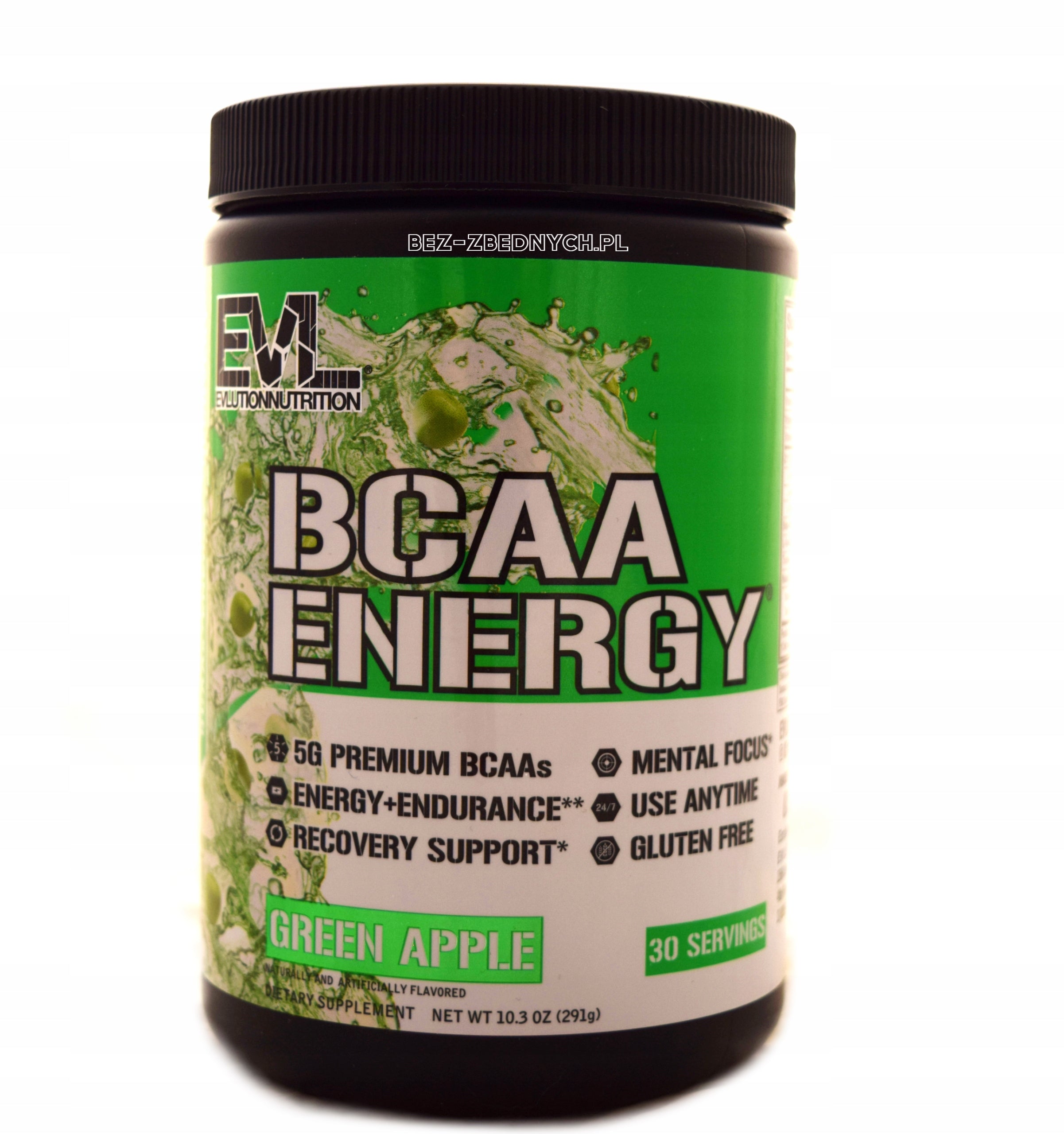 Evlution Nutrition BCAA Energy 291g GLUTEN FREE AMINO ACIDS GREEN APPLE