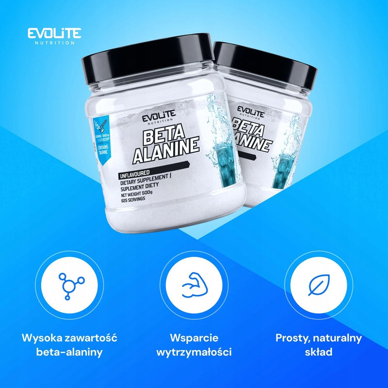 Evolite Beta-Alanine 500g Pure Natural No Additives Pure Powder Expiration date at least 1 year from the date of purchase