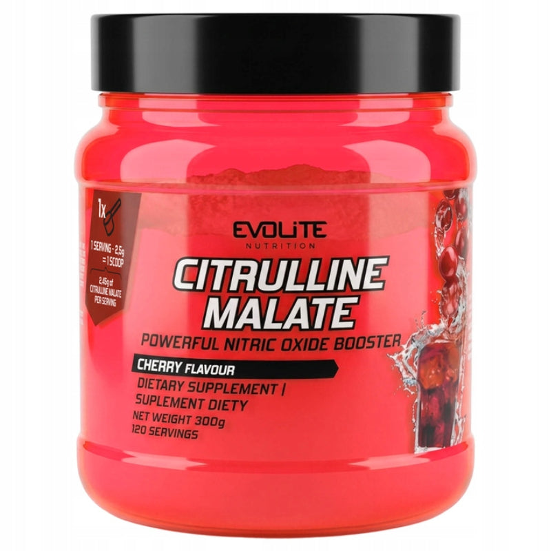 Evolite Citrulline Malate Cherry 300 g Citrulline Muscle Regeneration Energy