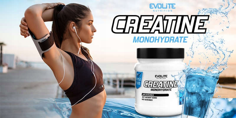 Evolite Creatine Monohydrate 1000g CREATINE MONOHYDRATE Tasteless Strength Mass Packaging status original