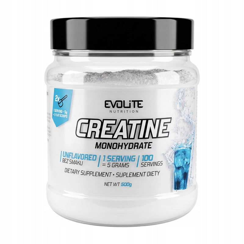 Evolite Creatine Monohydrate 500g Creatine Mono Mass Strength Unflavored Packaging status original