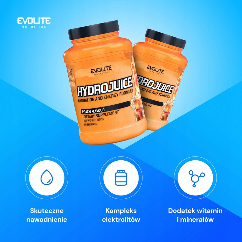 Evolite HYDROJUICE 1500g IZOTONIK Electrolytes Peach Hydration Expiration date not specified