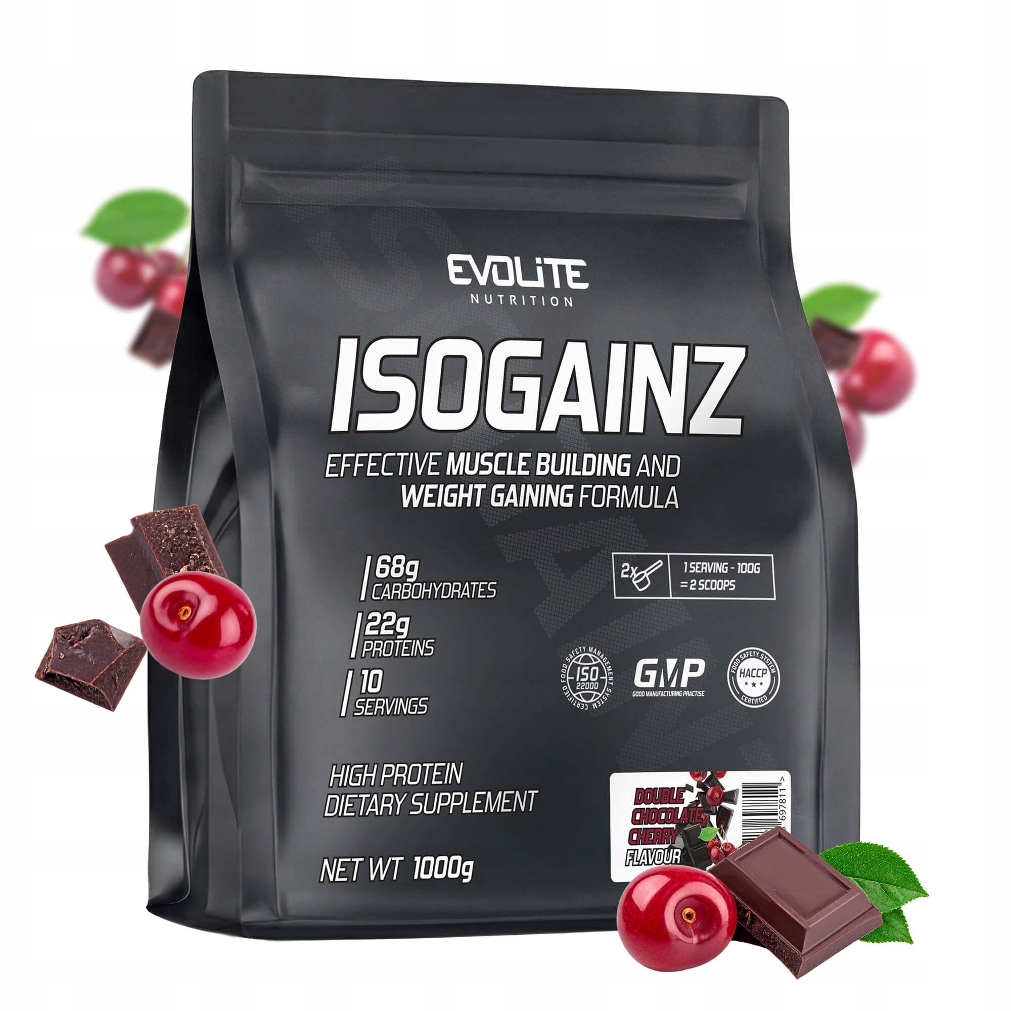 Evolite IsoGainz 1000g 1kg Gainer Weight WPC WPI Complex Carbohydrates