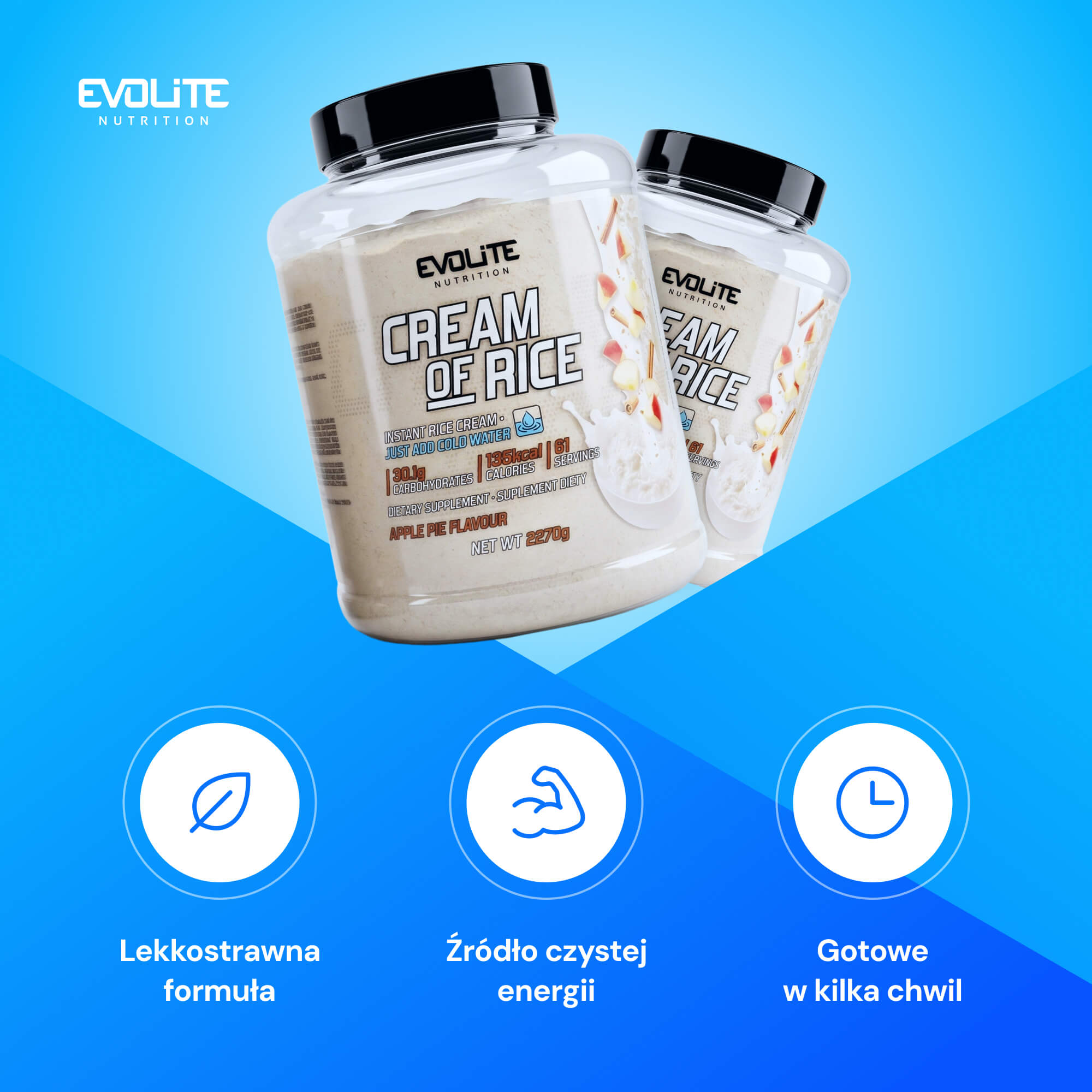 Evolite Nutrition Cream of Rice 2270 Rice Stick Energy Regeneration Carbs Expiration date at least 1 year from the date of purchase