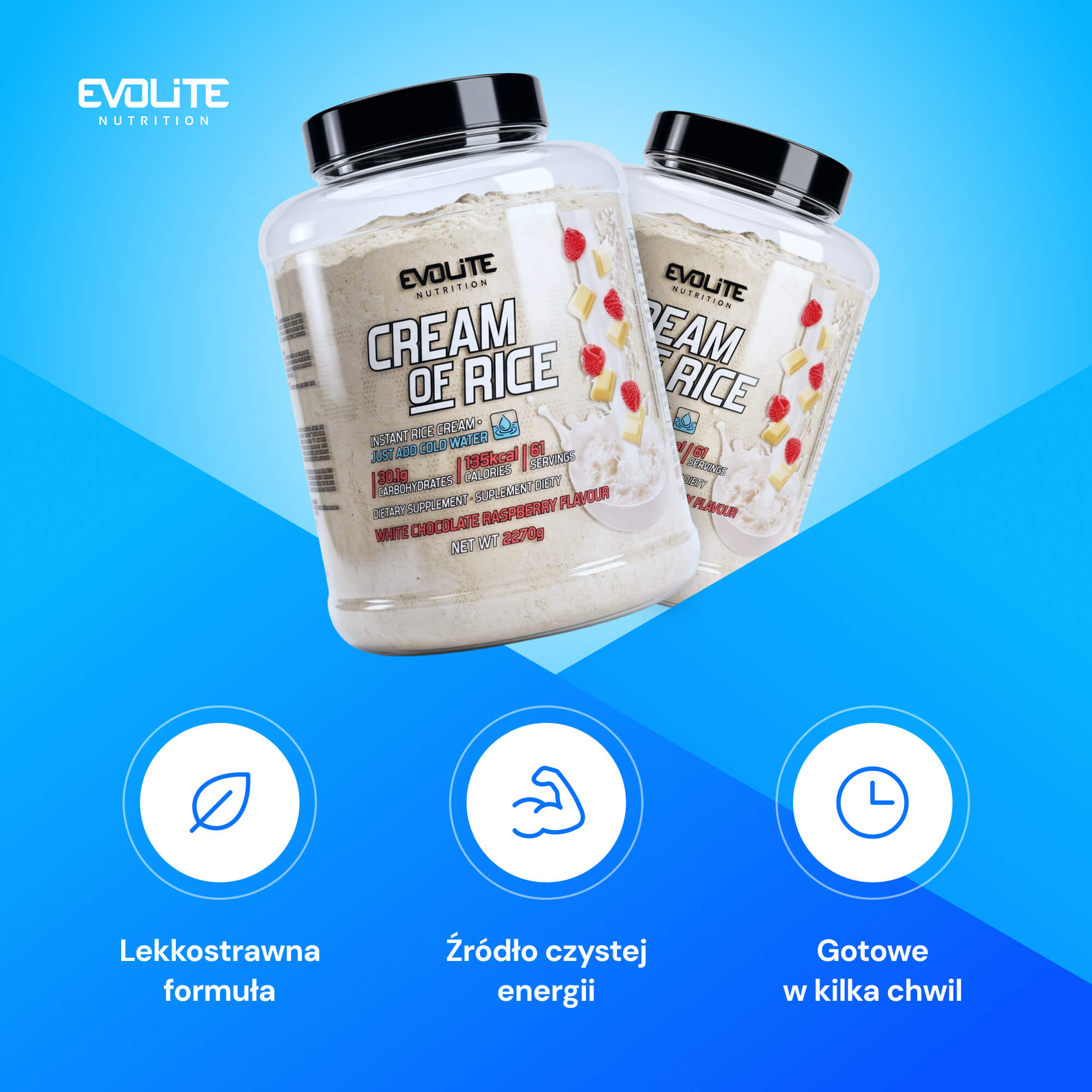 Evolite Nutrition Cream of Rice 2270 Rice Stick Energy Regeneration Carbs Packaging status original