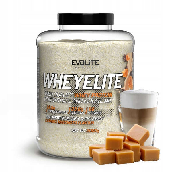 Evolite WHEYELITE 2000g CarAMEL Flavour MACCHIATO Protein WPC PROTEIN MIX WPI Expiration date not specified
