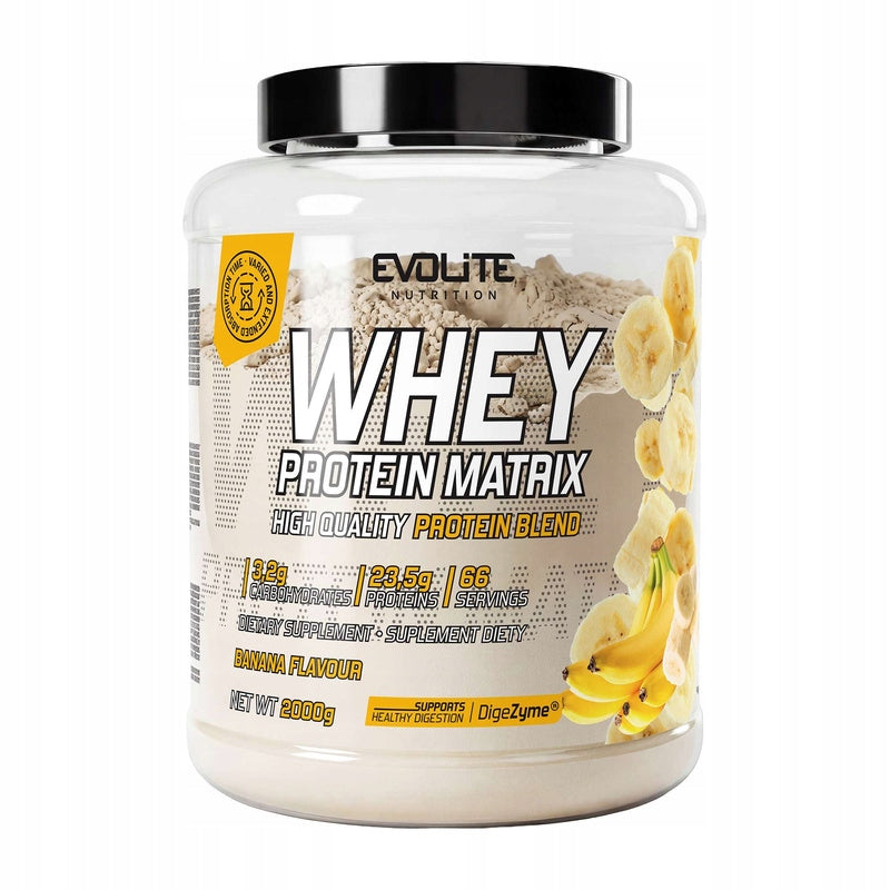 Evollite Nutrition Whey Protein Matrix 2000g MPI WPC WPI ENZYMES Lactase Packaging status original