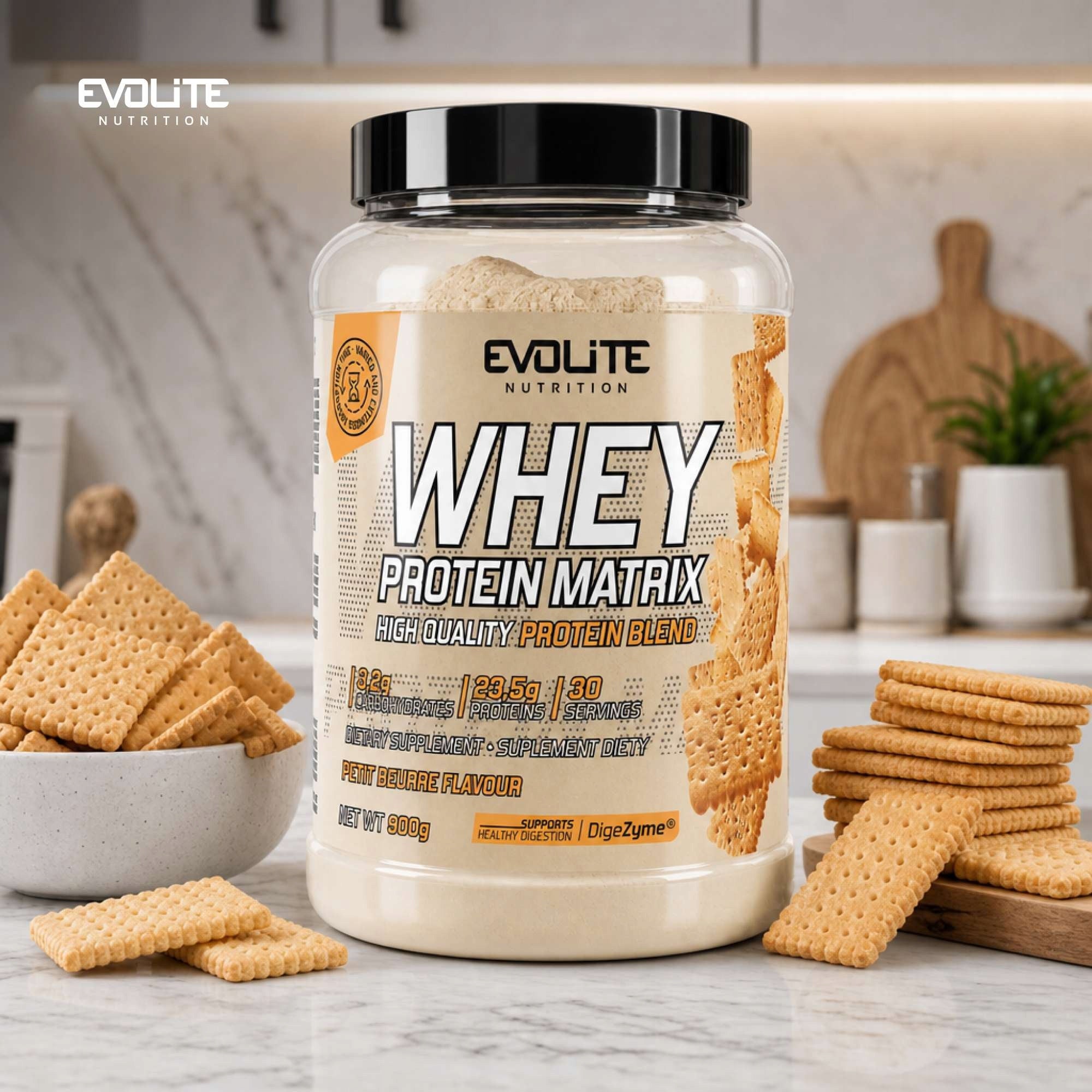 Evollite Nutrition Whey Protein Matrix 900g MPI WPC WPI CASEIN ENZYME Expiration date at least 1 year from the date of purchase