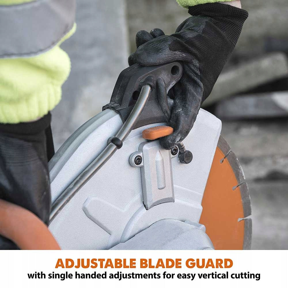 Evolution R300DCT+ electric concrete saw with dust elimination system and Maximum power 2400 W