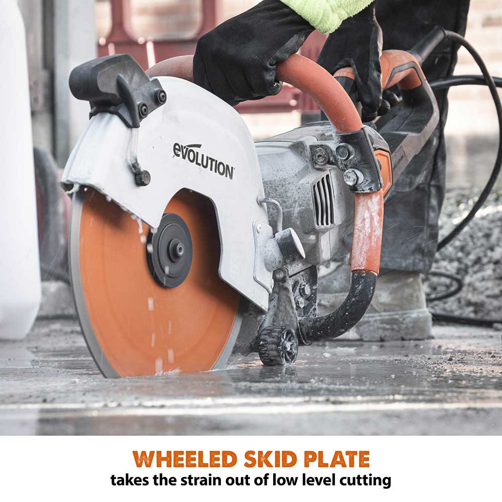 Evolution R300DCT+ electric concrete saw with dust elimination system and Power supply mains