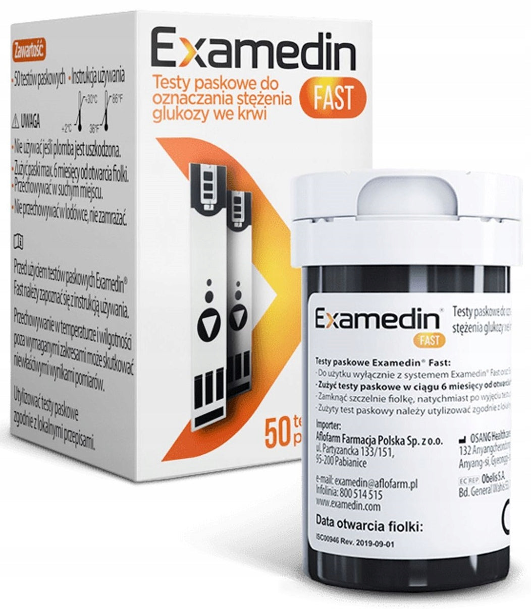 Examedin Fast straps 50 pieces - GLUCOSE METER STRAPS