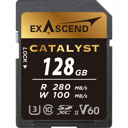 Exascend EX128GSDV60 - 128GB SDXC Card, UHS-II, V60, R280/W100