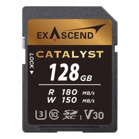 Exascend SDXC Catalyst UHS-1 V30 128GB 180MB/s Memory Card Manufacturer code EX128GSDU1