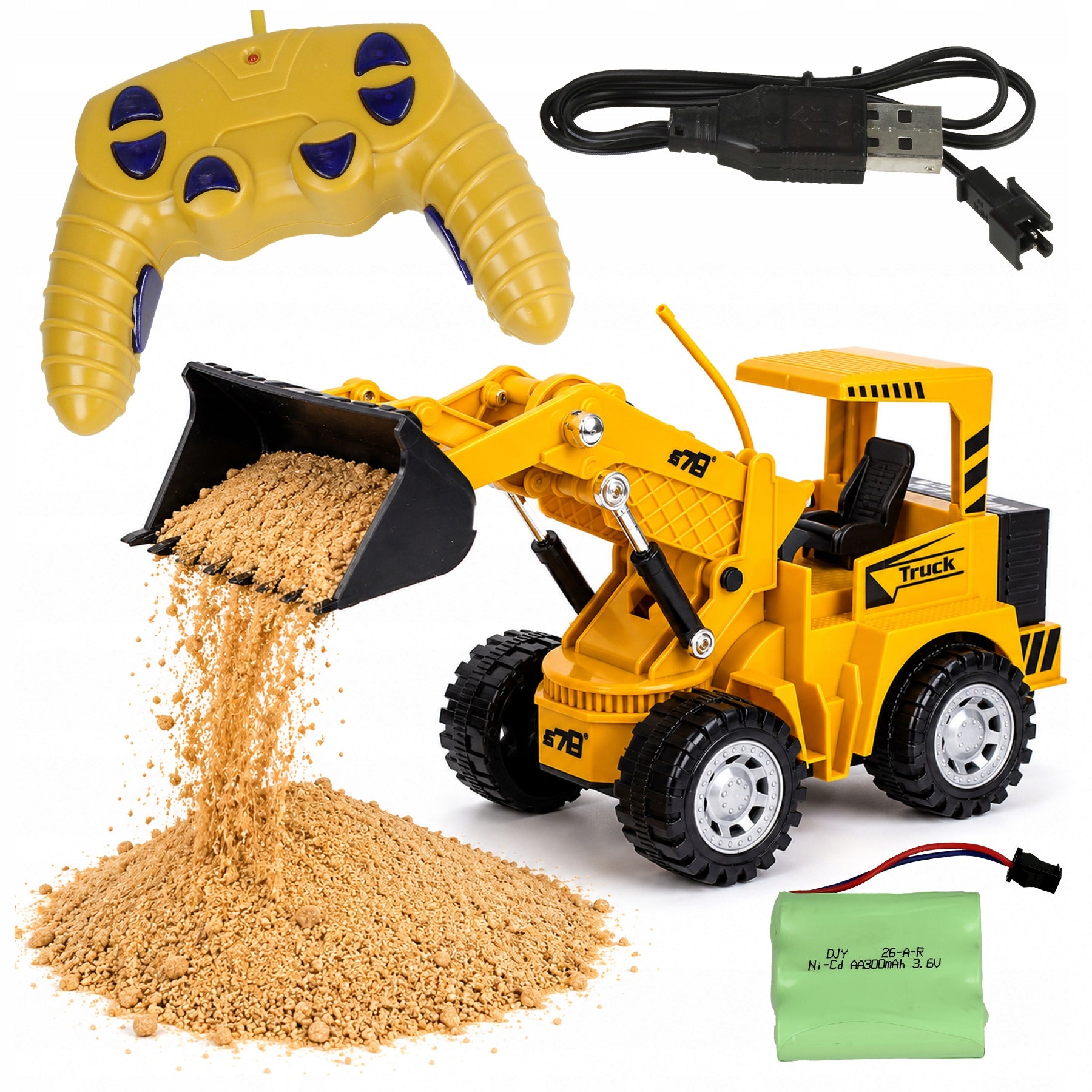 Excavator Bulldozer Remote Controlled Remote Control RC Movable Spoon Large Wheels Machine Packaging status original