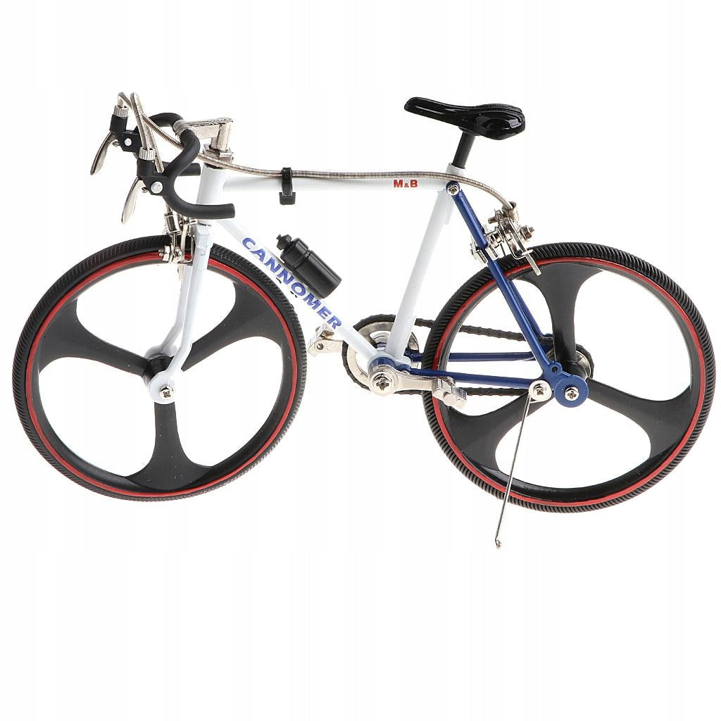 Excellent Mini Metal Bike Toys Racing Bicycle Model Collections Blue White Packaging status original