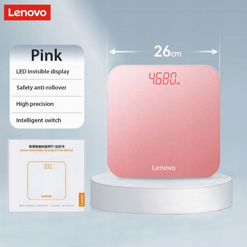 Exclusive Lenovo Scale R1 Bathroom Scale Pink LED Glass up to 180kg