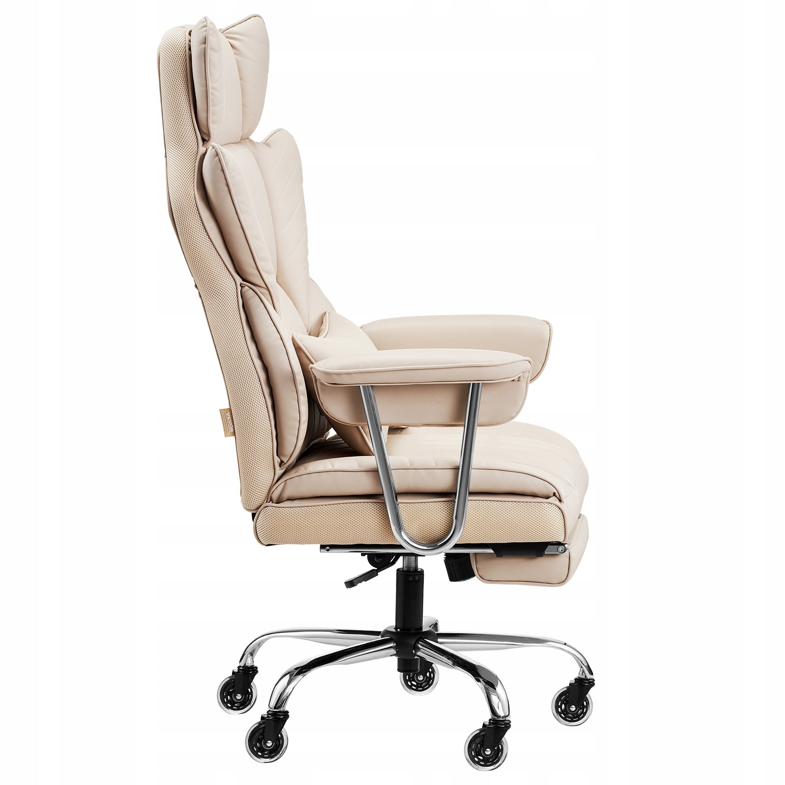 Executive Office Chair High Back Chair Footrest & Removable Armrests Brown Furniture depth 132 cm