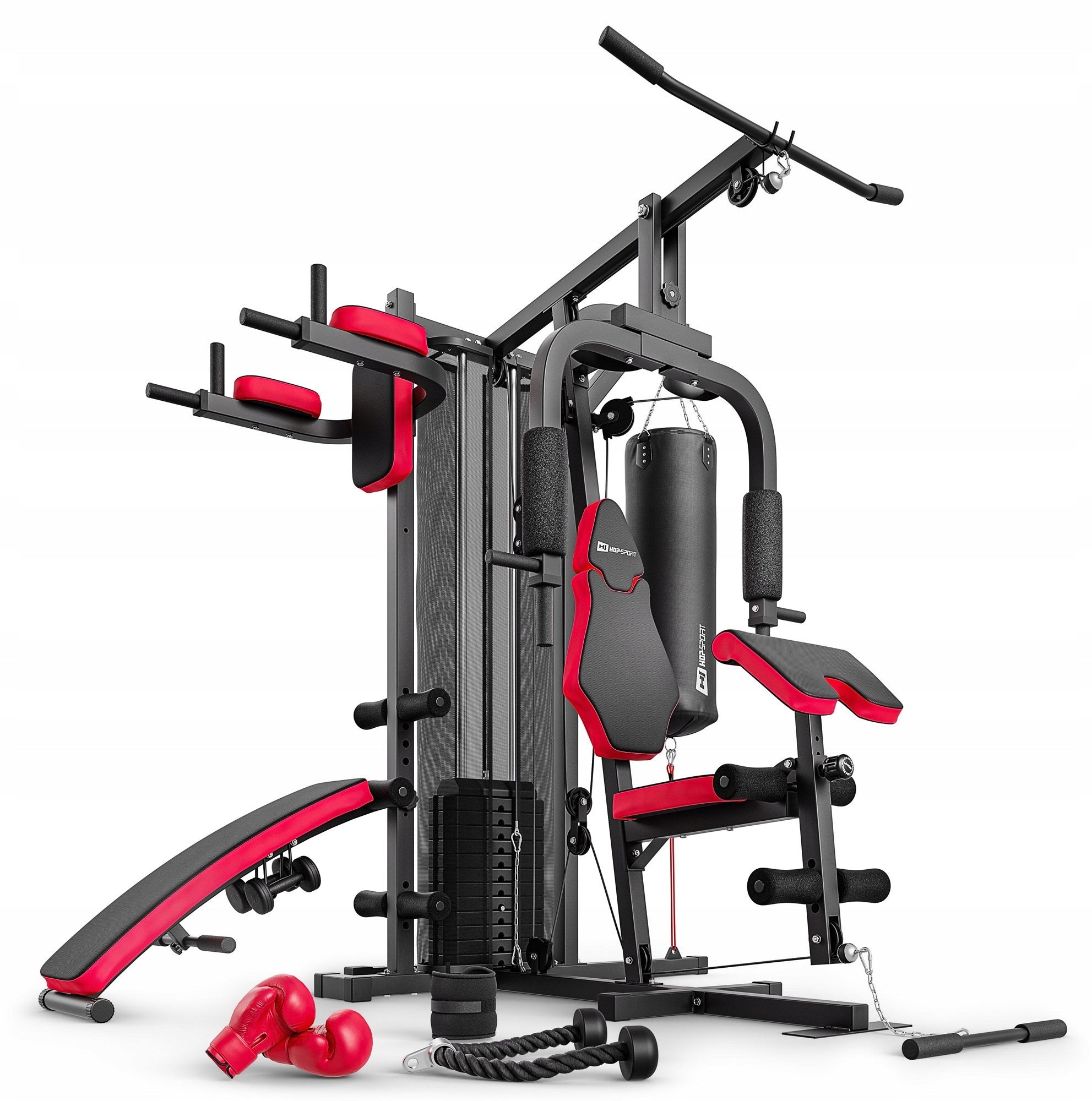 Exercise Atlas 3 Position Training Bench Handrails Training Bag