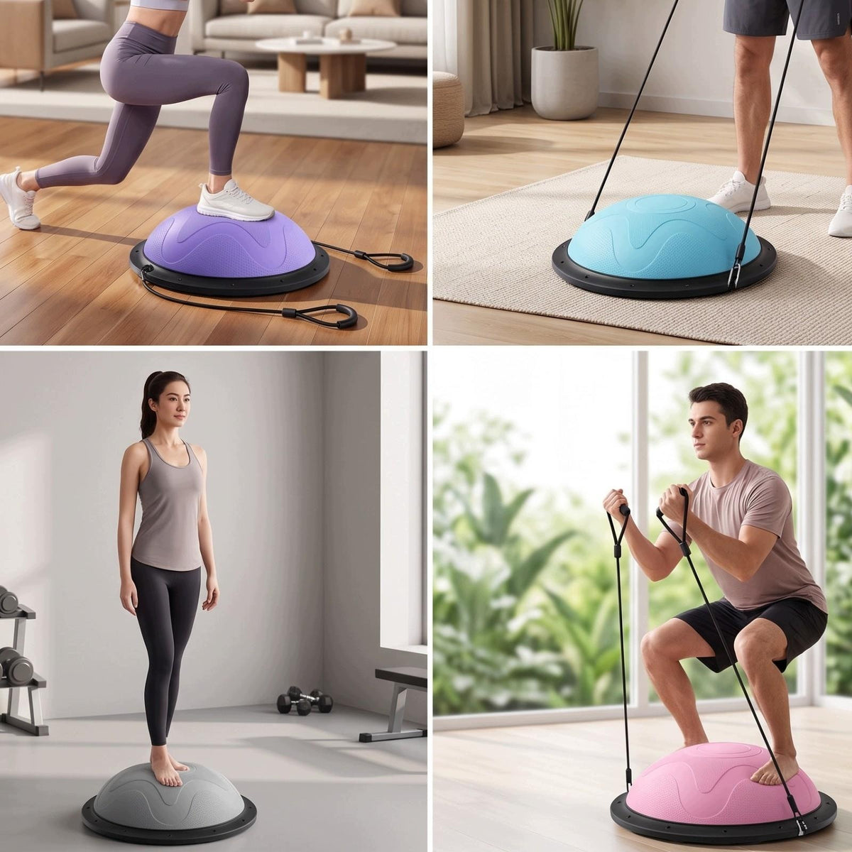 Exercise Ball Resistance Bands | Textured Anti Slip Purple with Rope Packaging status original
