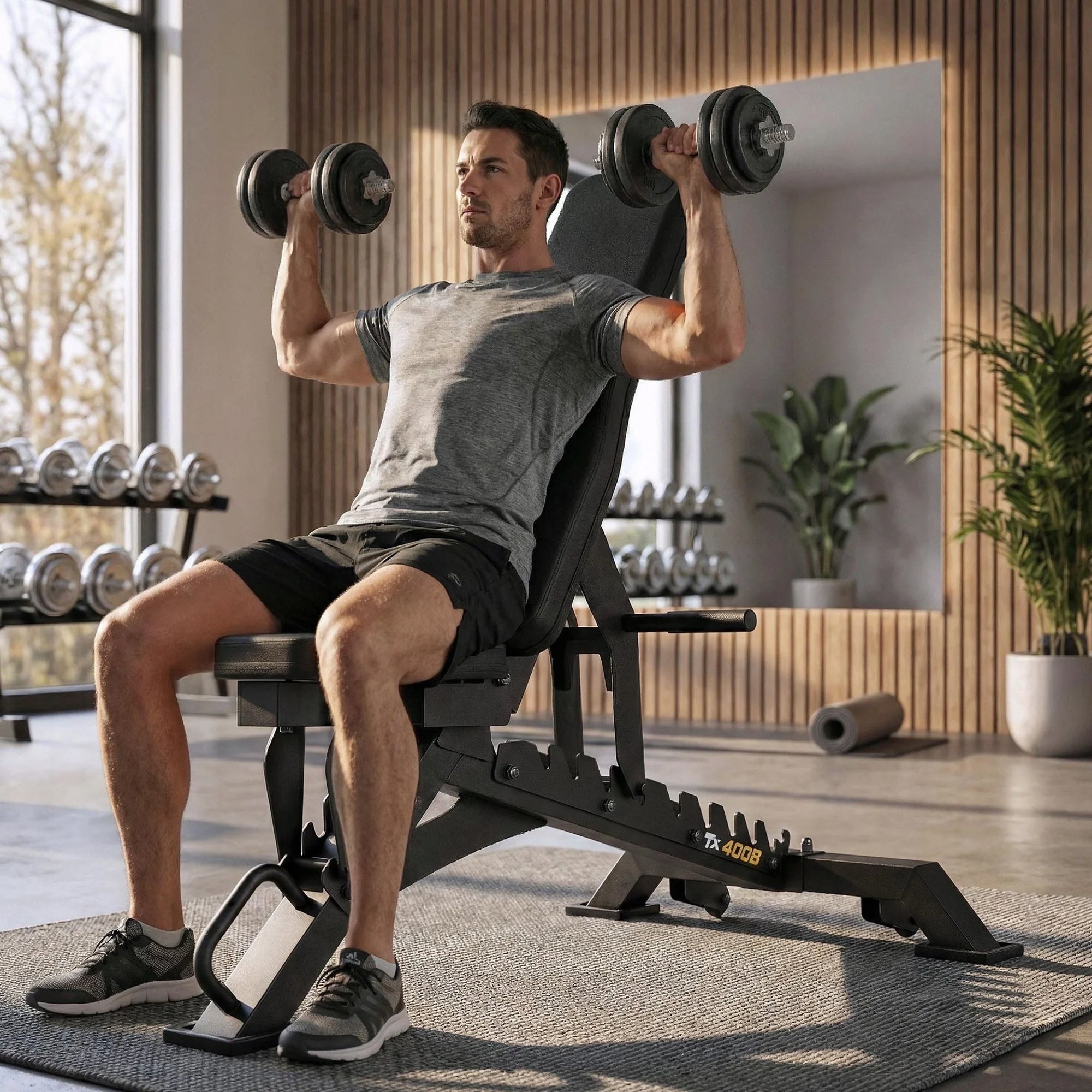 Exercise Bench Double Sided Adjustable Under Barbell Trex Sport Packaging status original