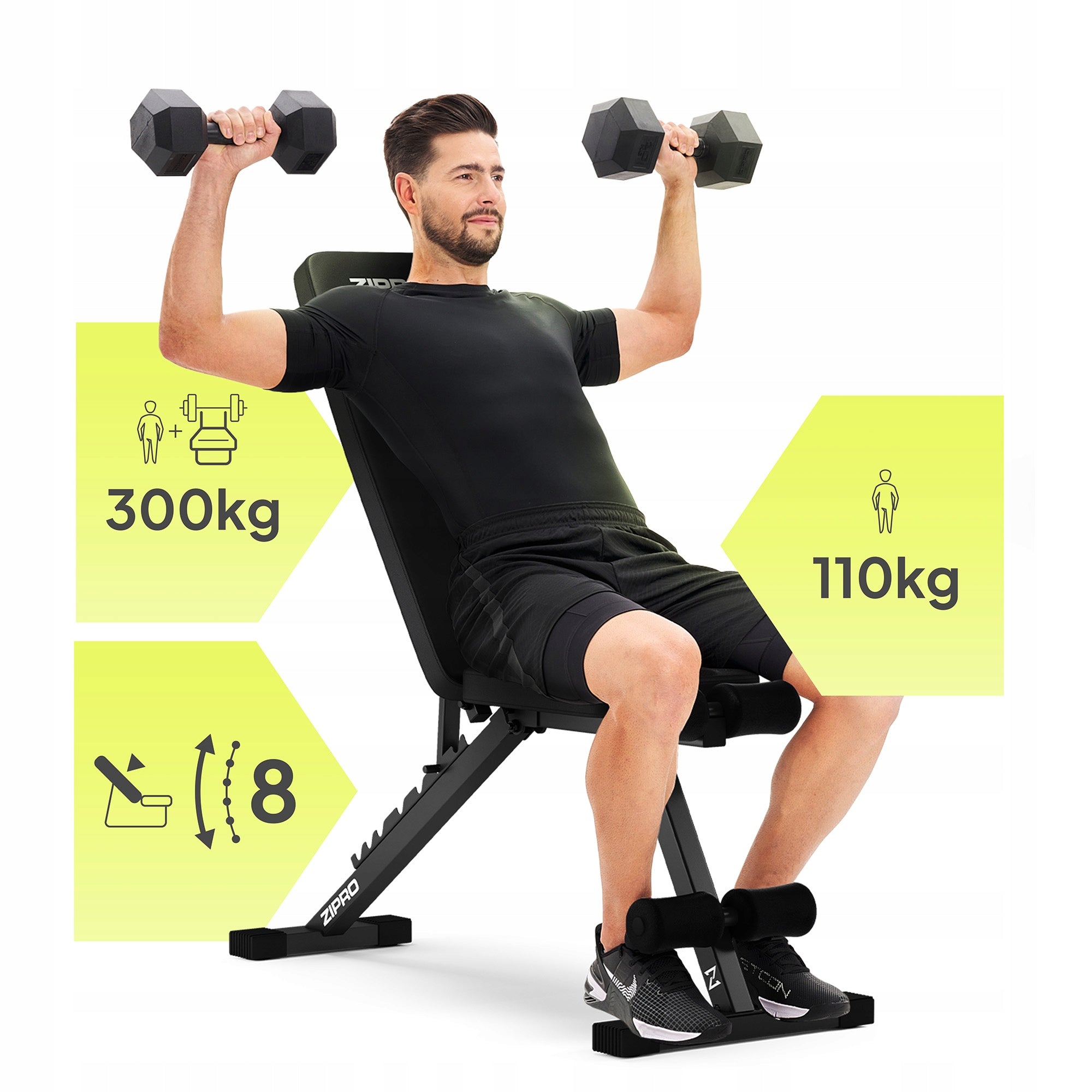 Exercise Bench Training Bench Adjustable Foldable Zipro Stride Manufacturer code 14855506