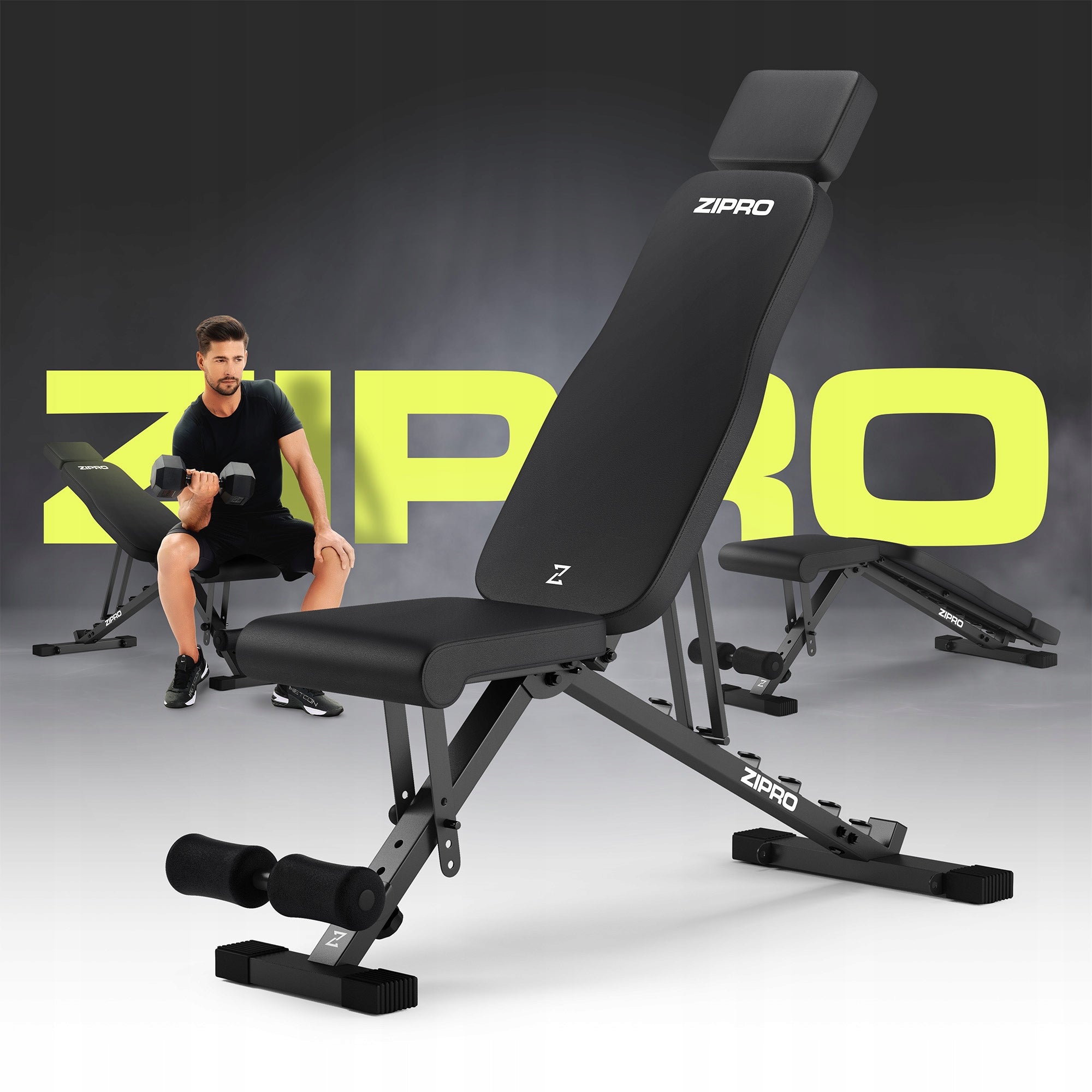 Exercise Bench Training Bench Adjustable Folding Zipro Grind EAN (GTIN) 5902659848161