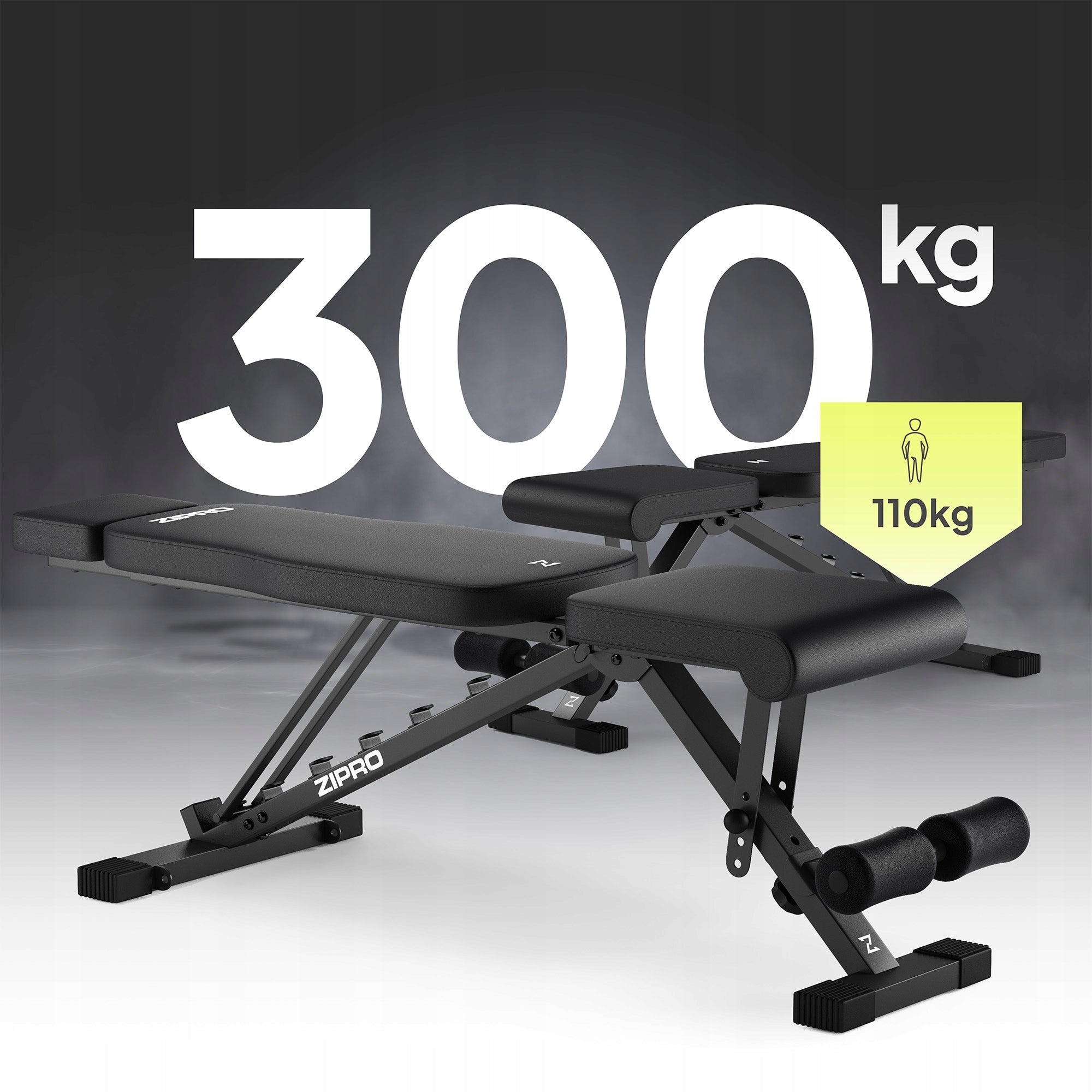 Exercise Bench Training Bench Adjustable Folding Zipro Grind Maximum user weight 110 kg