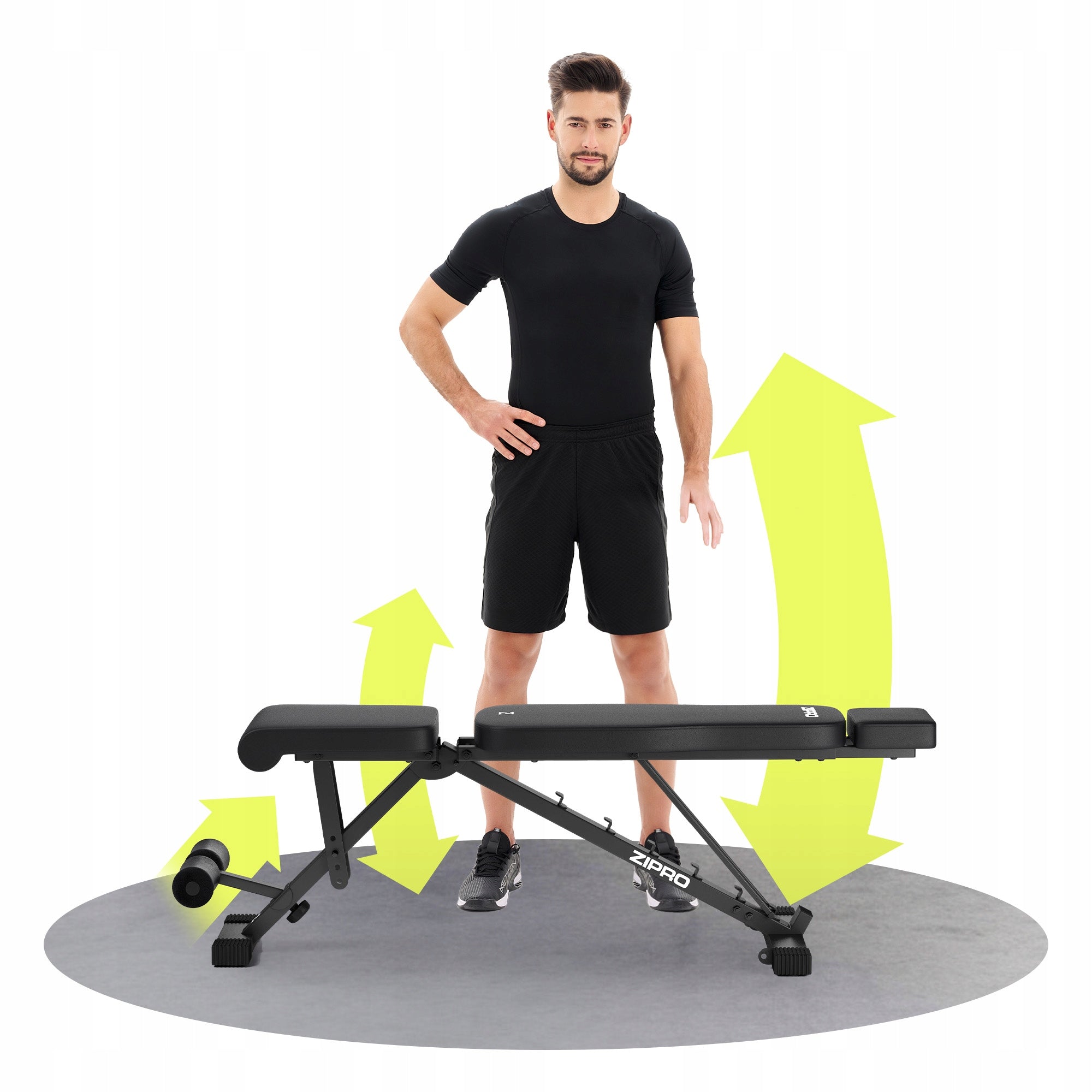 Exercise Bench Training Bench Adjustable Folding Zipro Grind Packaging status original