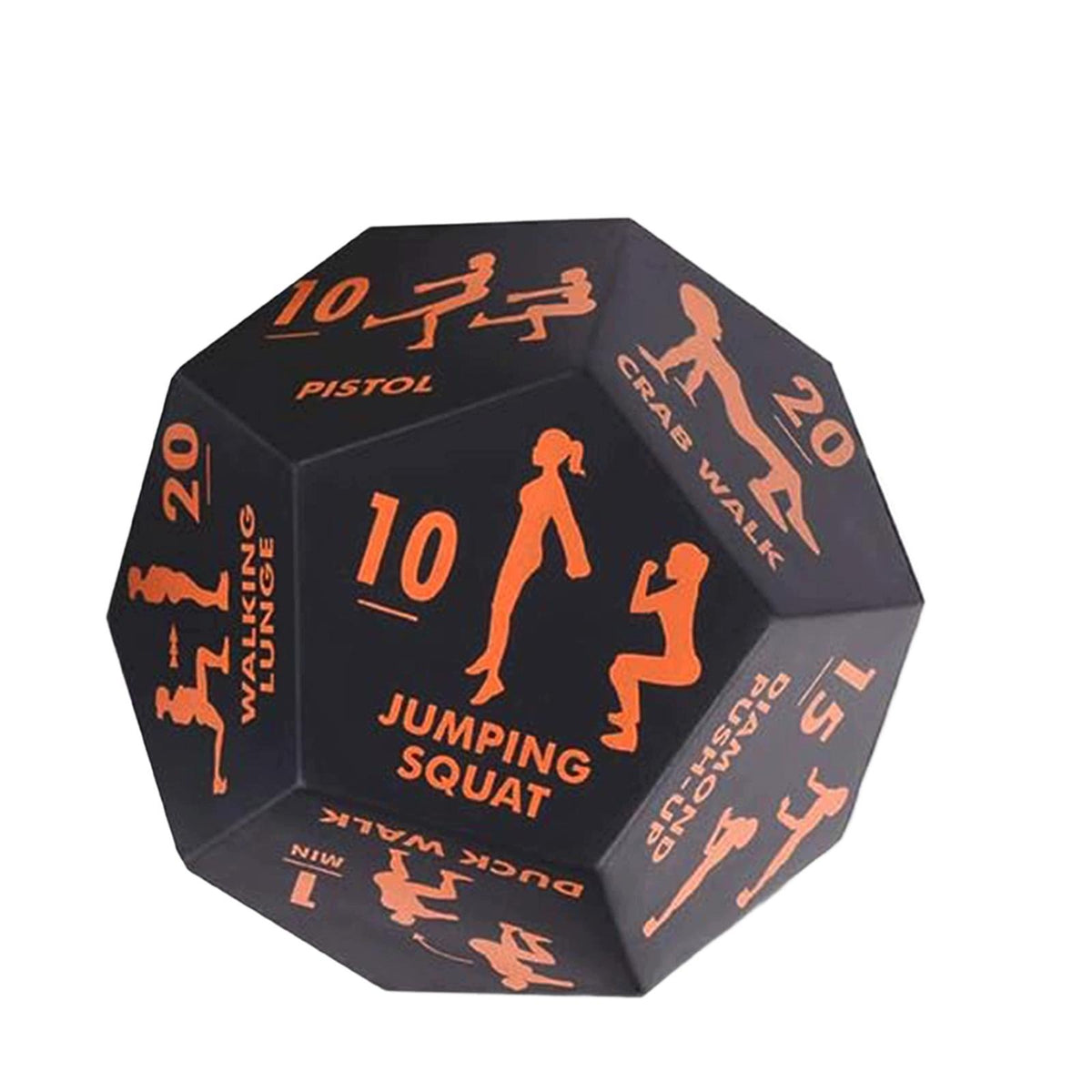 Exercise Dice Foam Playing Dodecahedrons Die for Cardio Bodyweight orange