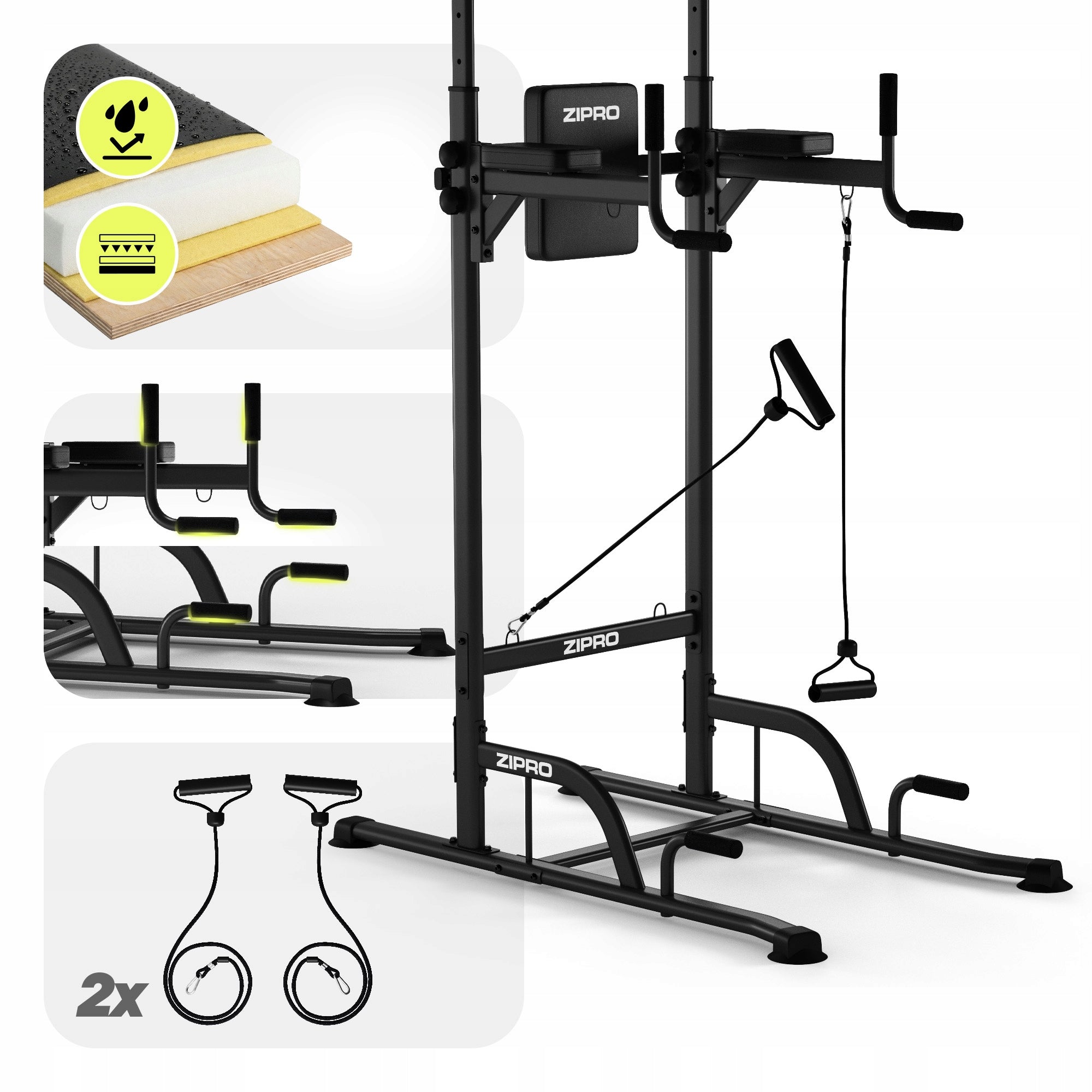 Exercise Handrails Dip Pull-Up Bar Adjustable Multifunctional Zipro For multifunctional