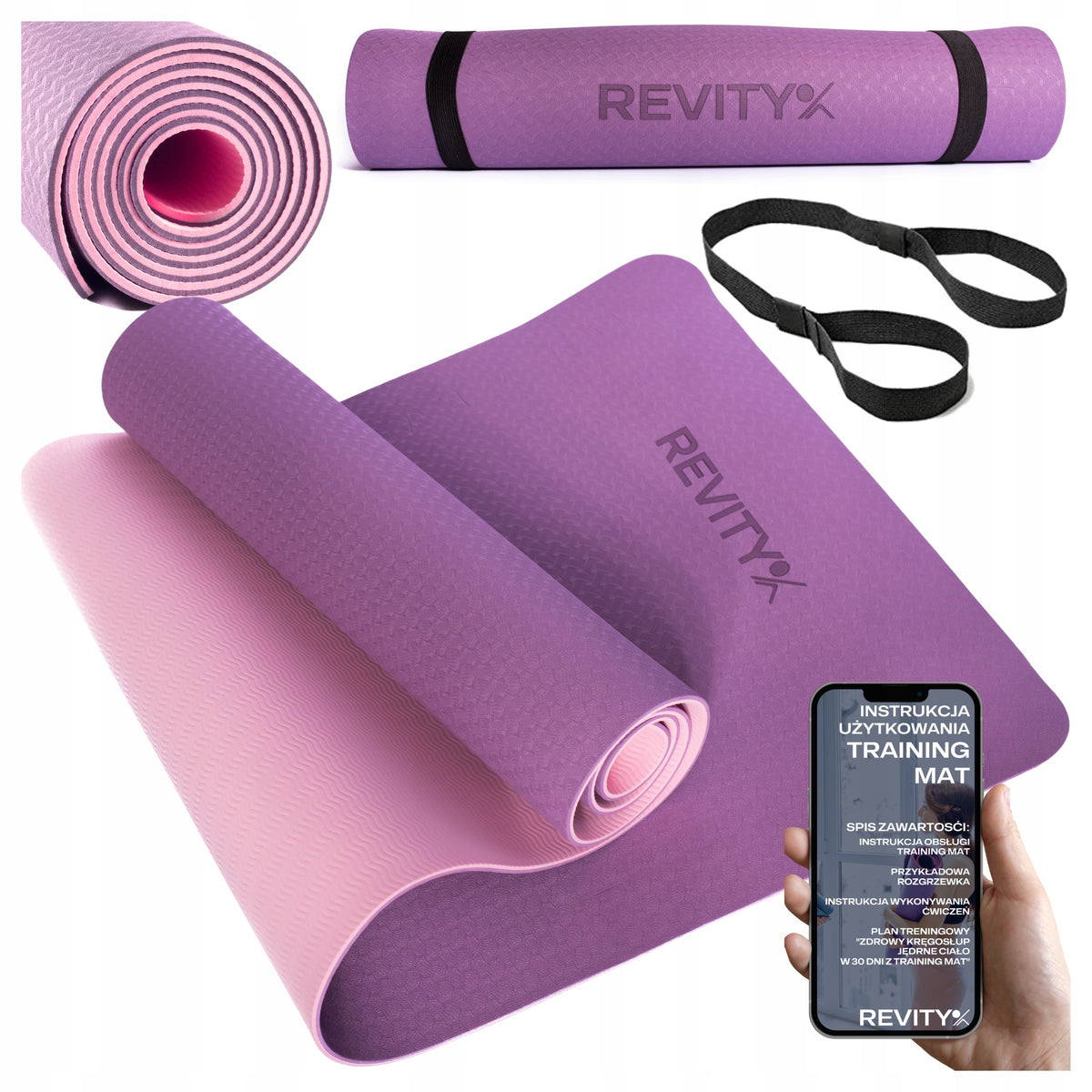 Exercise Mat THICK NON-SLIP DURABLE FOAM TPE COMFORTABLE Fitness