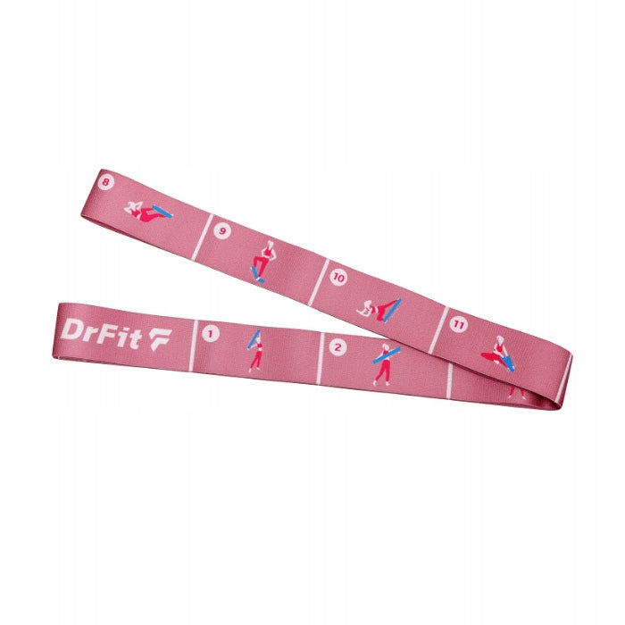 Exercise Rubber Resistance Bands Resistance Tape with Yoga Illustrations DrFit Manufacturer code DF HT90 - 1