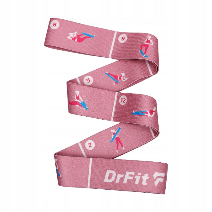 Exercise Rubber Resistance Bands Resistance Tape with Yoga Illustrations DrFit Packaging status original
