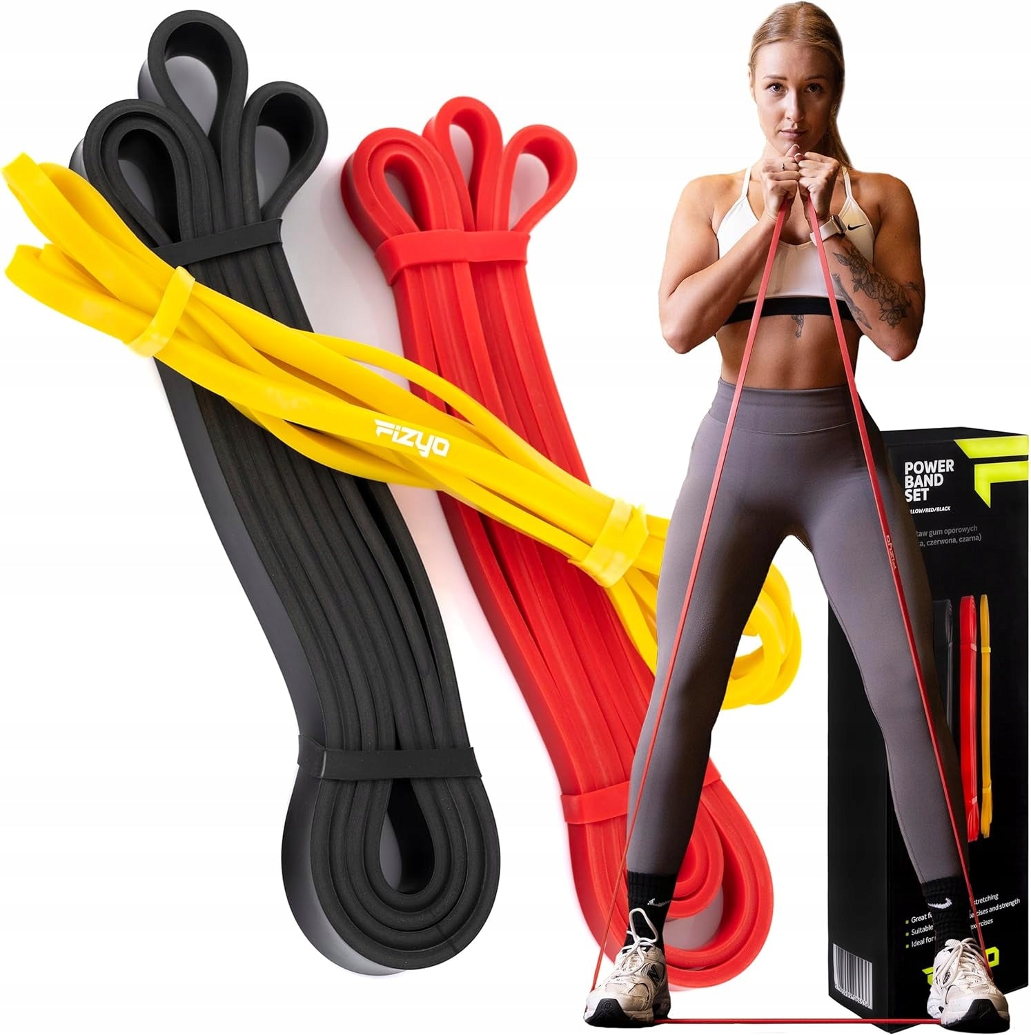 Exercise Rubbers FIZYO POWER BAND Strong Resistance Bands Fitness Crossfit 3 pcs
