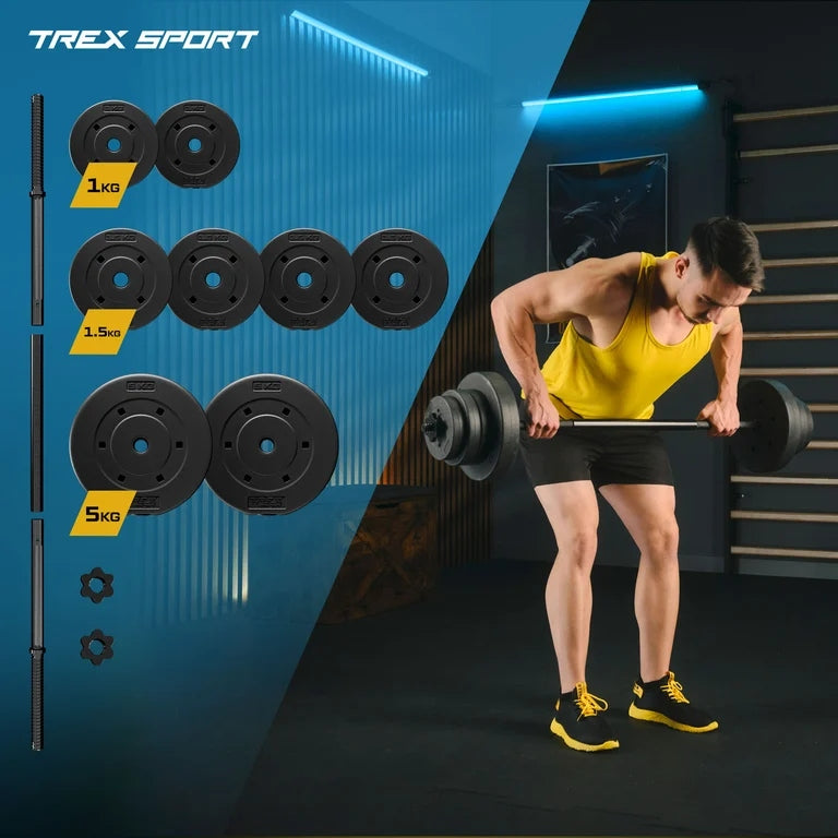 Exercise barbell set bituminous loads griffin 22kg Trex Sport Packaging status original