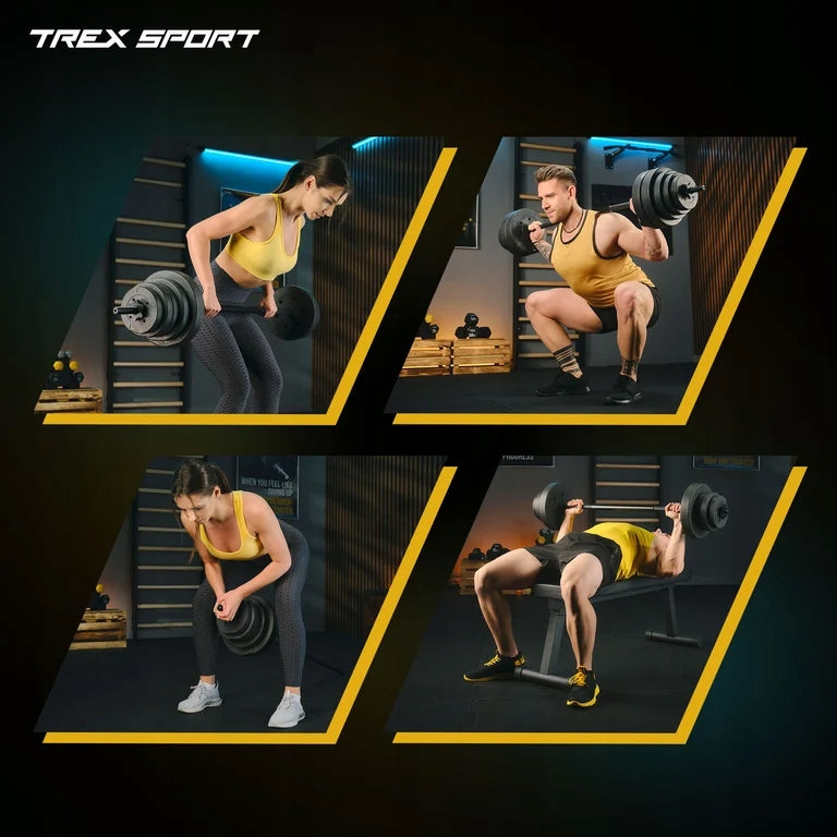 Exercise barbell set bituminous loads griffin 28kg Trex Sport Model TX-028SF