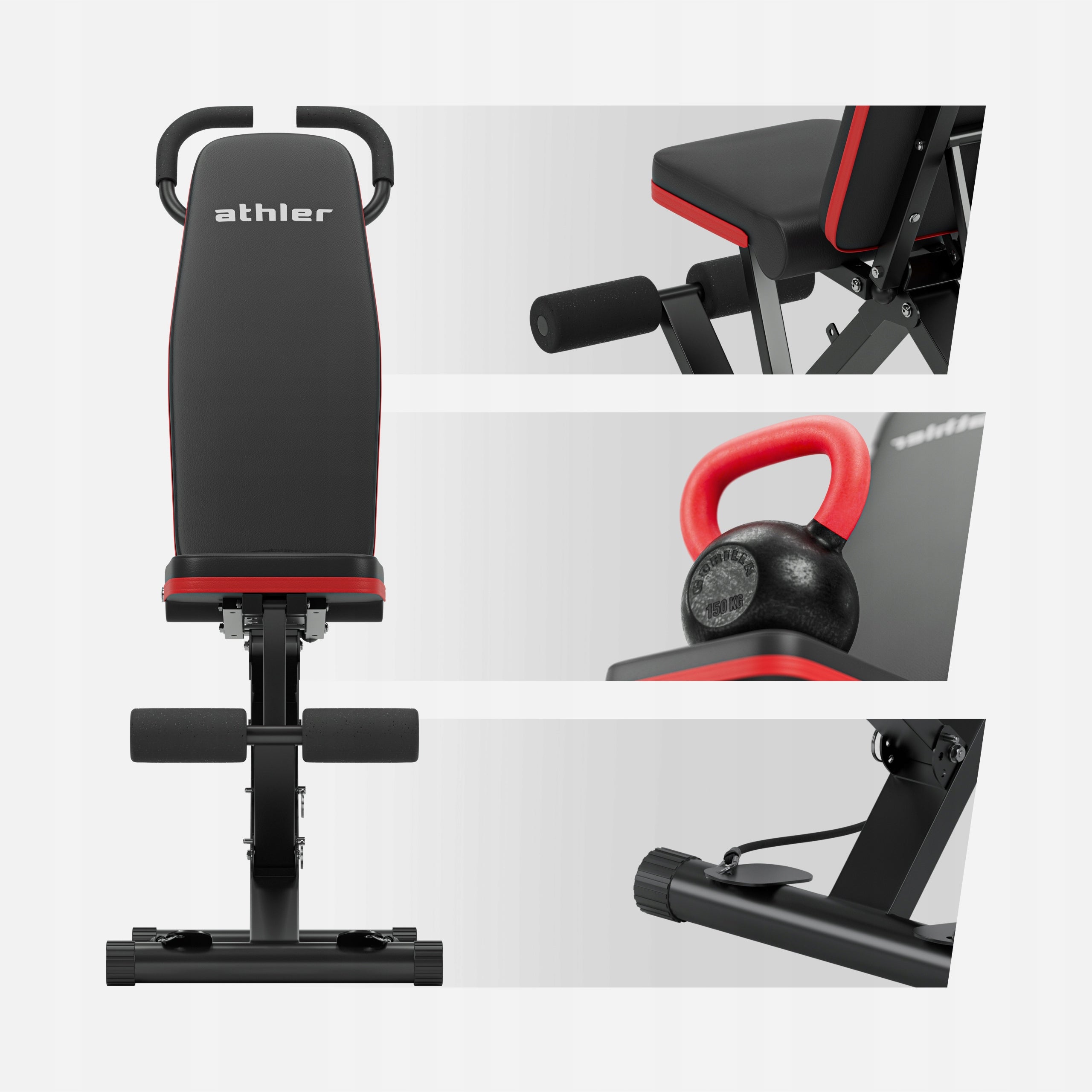 Exercise bench ATHLER Roman bench adjustable prayer book 150kg Maximum user weight 150 kg