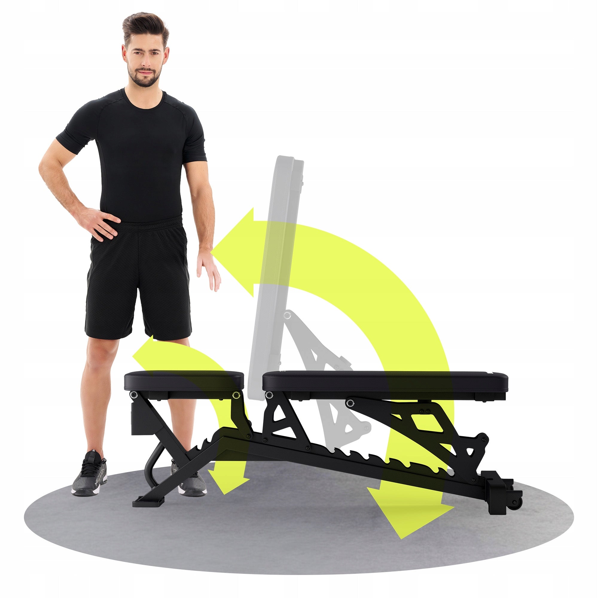 Exercise bench Training Adjustable Foldable Straight Inclined Zipro Maximum user weight 140 kg