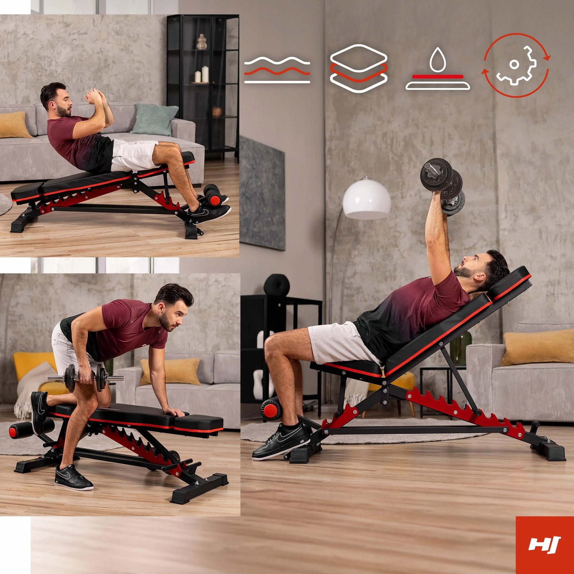 Exercise bench training adjustable multifunctional durable 300kg Kind adjustable