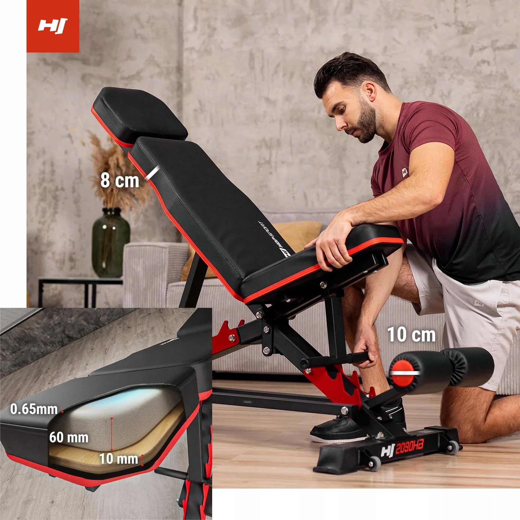 Exercise bench training adjustable multifunctional durable 300kg Manufacturer code HS-2090