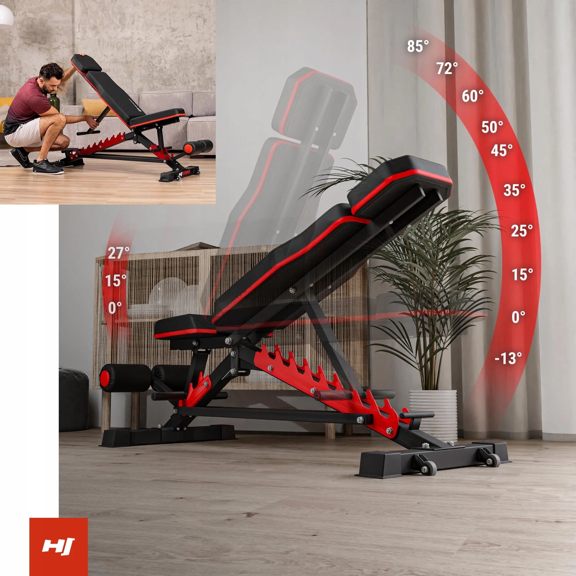 Exercise bench training adjustable multifunctional durable 300kg Packaging status original