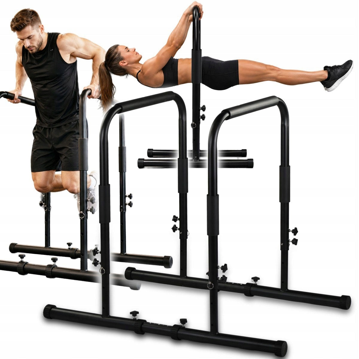 Exercise handrails 500kg dips multifunctional with non-slip adjustment