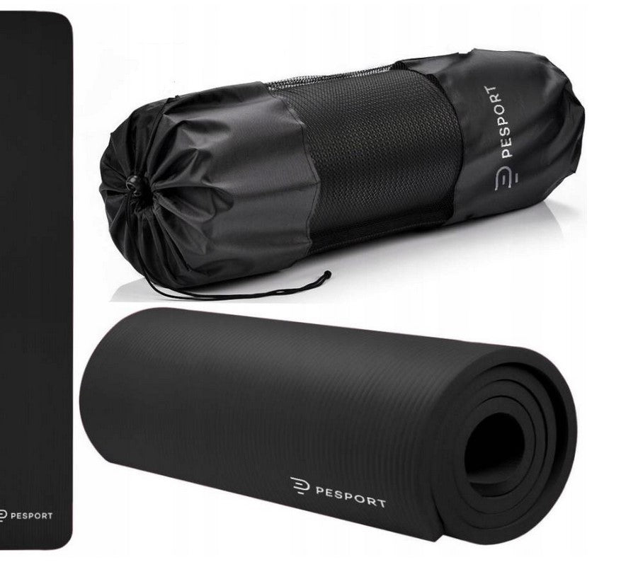 Exercise mat 180 cm x 60 cm black