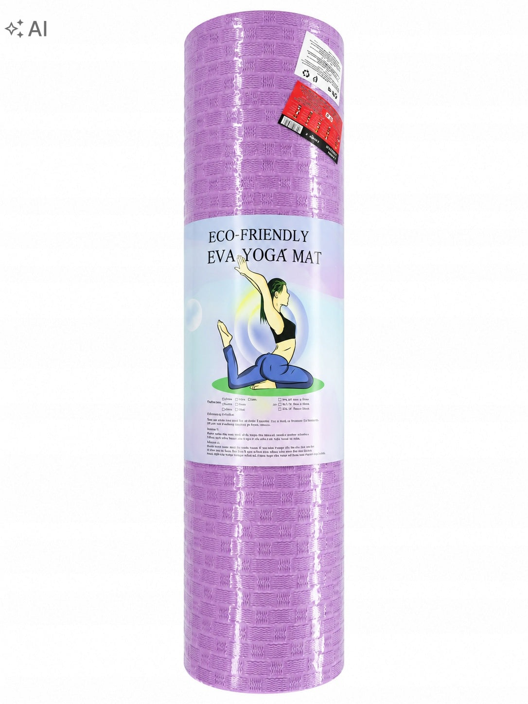 Exercise mat 180 cm x 60 cm purple