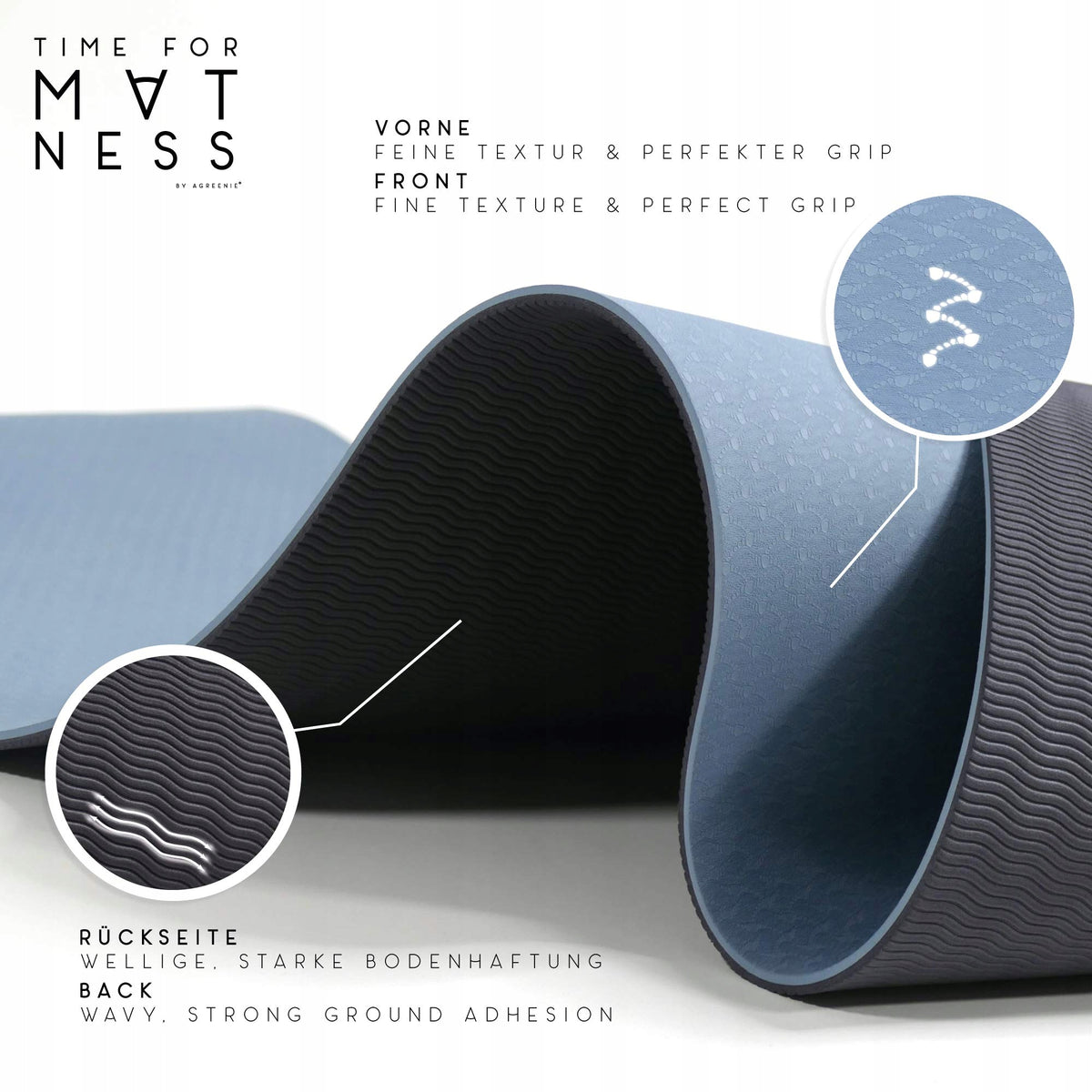 Exercise mat AGreenie 183 x 66 cm blue Manufacturer code AGreenie
