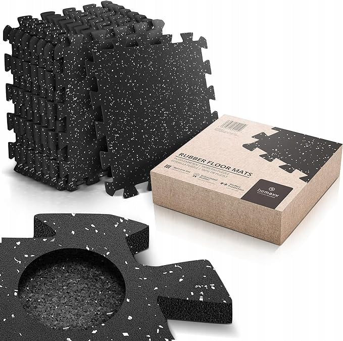 Exercise mat BeMaxx 30 cm x 30 cm black 9pcs Packaging status original