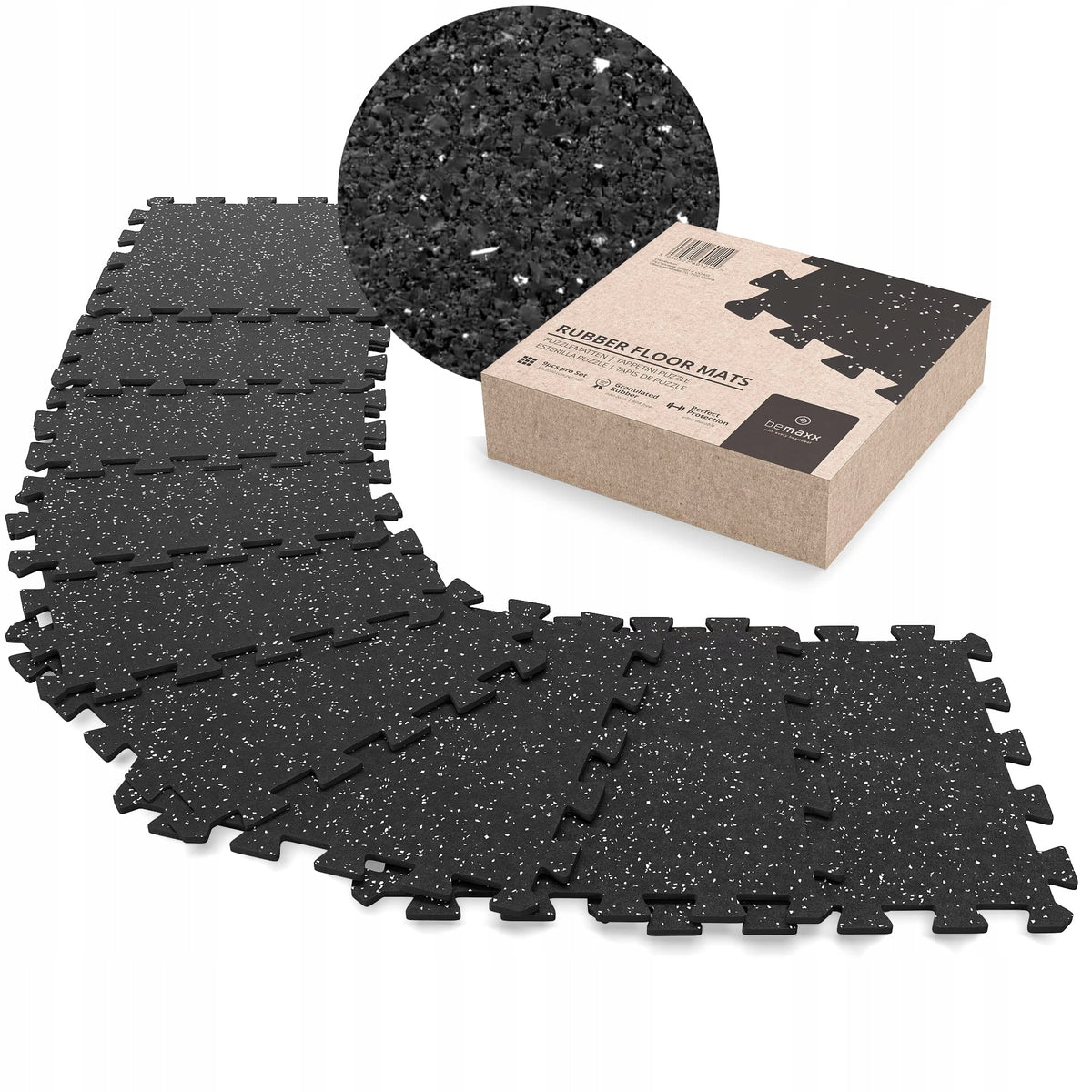 Exercise mat BeMaxx 30 cm x 30 cm black 9pcs