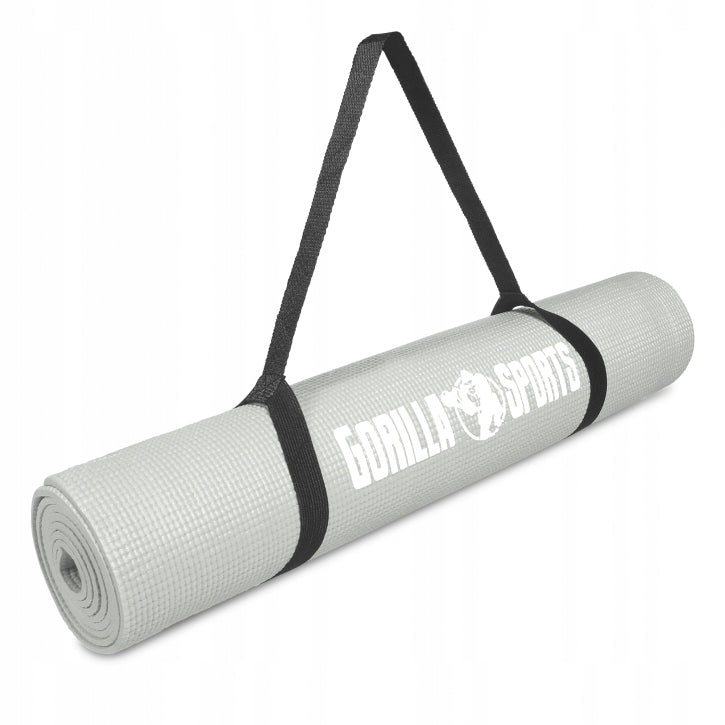 Exercise mat Gorilla Sports 180 cm x 60 cm grey